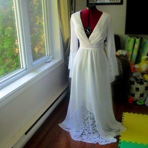 Fairycore/Cottagecore (Wedding) White Dress with Lace